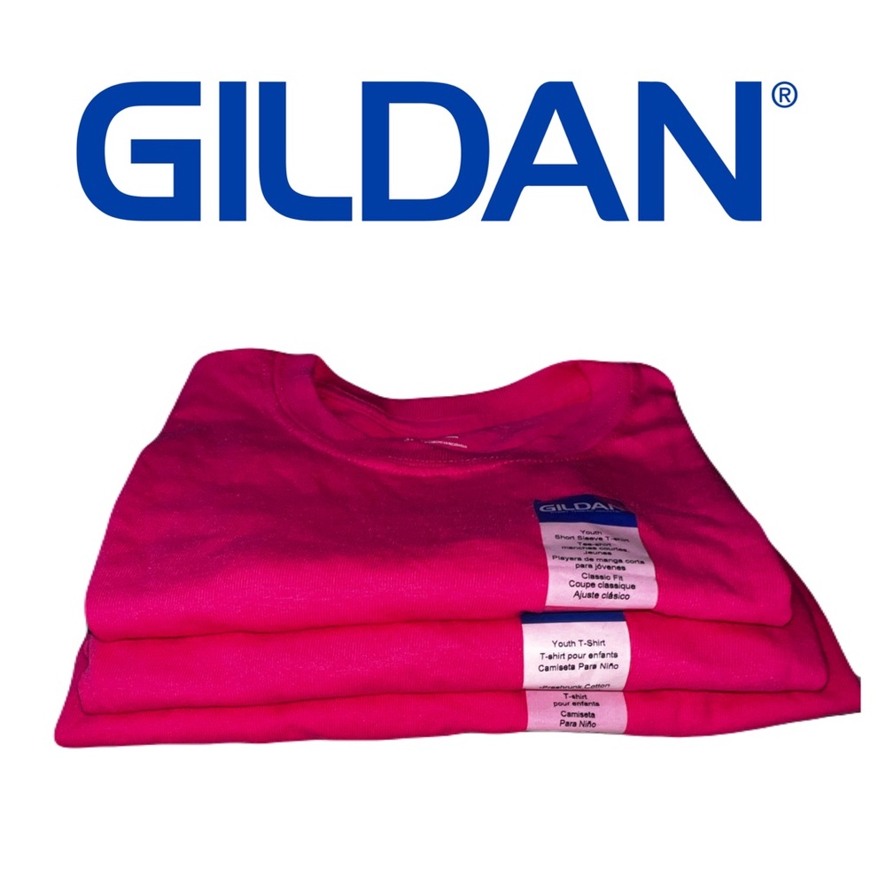 Gildan Pink Short Sleeve Tee Classic Crew Neck